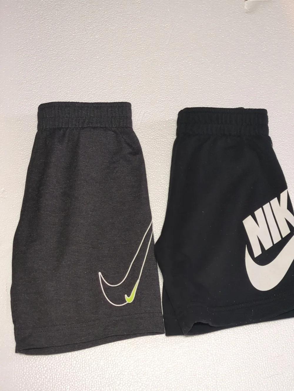 Nike Kids Double-Pack Athletic Shorts - Black & Charcoal with Neon Accent 6T
